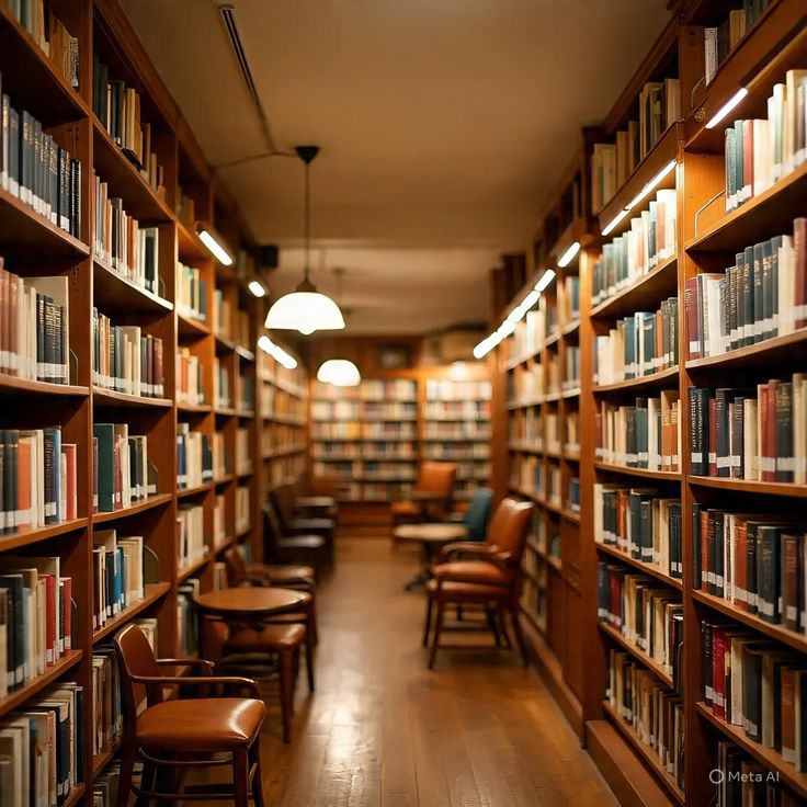 School library shelves