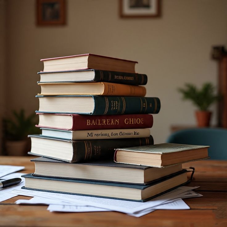 Students reading at a table